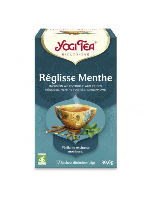 Image de Réglisse Menthe - Vivifiant 17 sachets - Yogi Tea depuis Achetez les produits Yogi Tea à l'herboristerie Louis