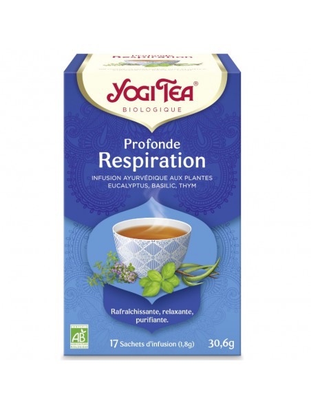 Achetez Profonde respiration - Voies respiratoires 17 sachets - Yogi Tea à l'herboristerie Louis Image principale de Profonde respiration - Voies respiratoires 17 sachets - Yogi Tea