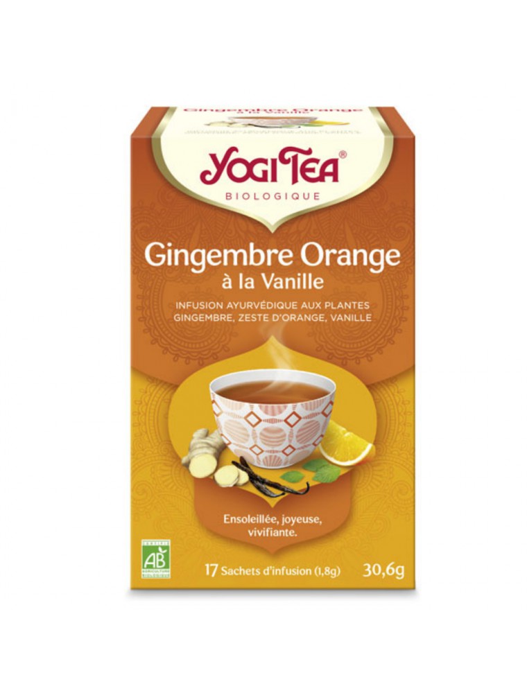 Gingembre Orange à la vanille - Notes sucrées et épicées 17 sachets - Yogi Tea
