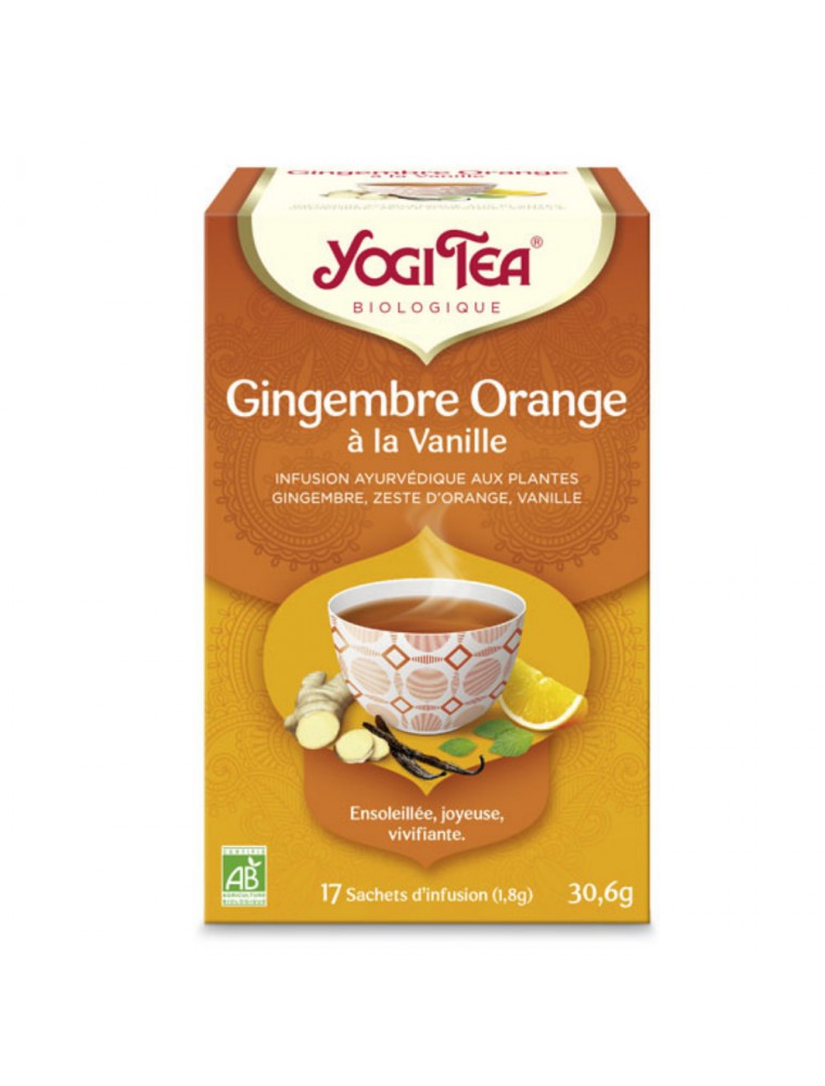 Image principale de la modale pour Gingembre Orange à la vanille - Notes sucrées et épicées 17 sachets - Yogi Tea