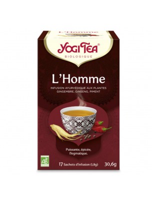 Image de L'Homme - Epicé et fortifiant 17 sachets - Yogi Tea depuis Achetez les produits Yogi Tea à l'herboristerie Louis