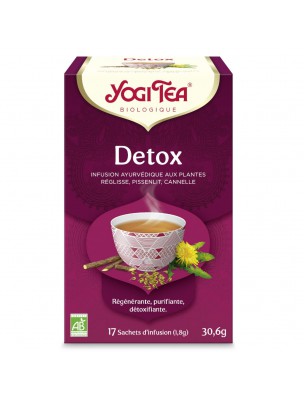 Image de Detox Bio - Detoxification of the digestive tract 17 bags - Yogi Tea depuis Teas in infusettes for easy dosage and transport (2)