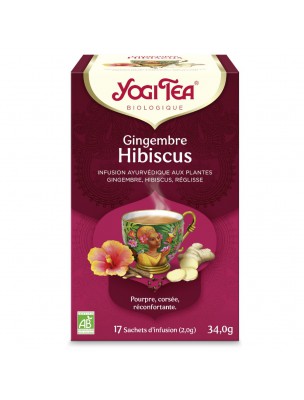 Image de Ginger Hibiscus - Invigorating 17 teabags - Yogi Tea depuis Buy the products Yogi Tea at the herbalist's shop Louis