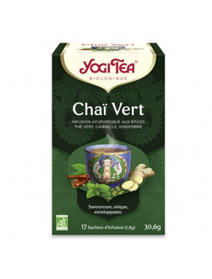 Image de Green Chai - 17 bags - Yogi Tea via Buy Chaï Curcuma - Beneficial, powerful and complex 17 sachets