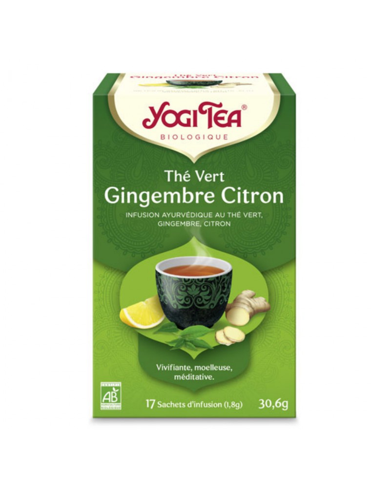 Image principale de la modale pour Thé vert Gingembre Citron - Note inoubliable 17 sachets - Yogi Tea