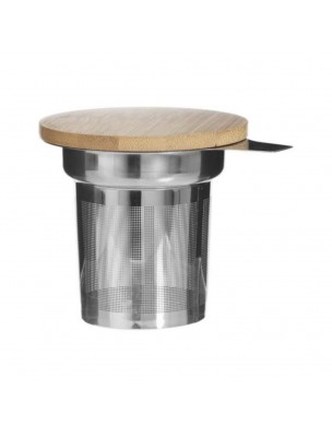 Image de Stainless steel tea infuser and its Bamboo lid depuis Different tea caddies for valuable aroma preservation