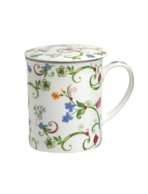 Image de Tisanière Fleurette 3 pièces en Porcelaine 300 ml depuis Jardin sous la Lune Bio - Thé vert Parfumé