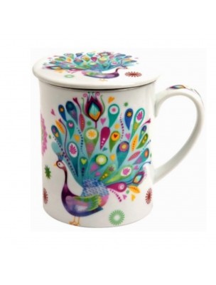 Image de Peacock Teapot 3 pieces in Porcelain 300 ml via Hiver Bio - Mix of plants -