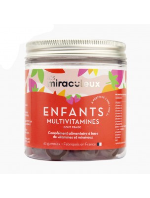 Image de Gummies Multivitamins Kids - Strawberry Multivitamins 42 Gummies - Les Miraculeux depuis Stimulate children's growth naturally
