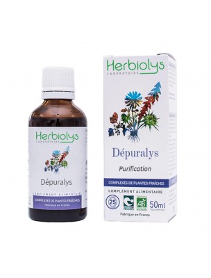 Image de Dépuralys Bio - Purification Extrait de plantes fraîches 50 ml - Herbiolys via Aubier Tilleul sauvage Bio - Drainage 400 g