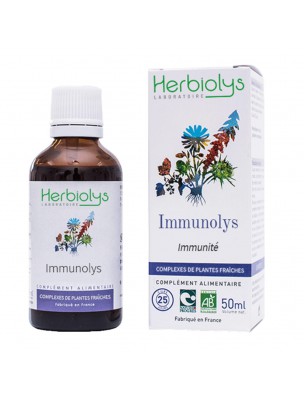 Image de Immunolys Bio - Immunité Extrait de plantes fraîches 50 ml - Herbiolys depuis Complexes de teintures-mères et d'extraits de plantes