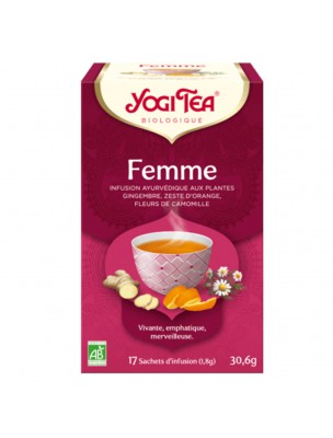 Image de Femme Bio - Ayurvedic Infusion 17 teabags - Yogi Tea depuis Teas in infusettes for easy dosage and transport (2)