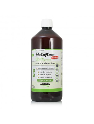 Image de Melaflon recharge antiparasitaire pour habitat - Contre les puces, poux et acariens 1 litre - AniBio via Melaflon Spray Antiparasitaire pour habitat AniBio