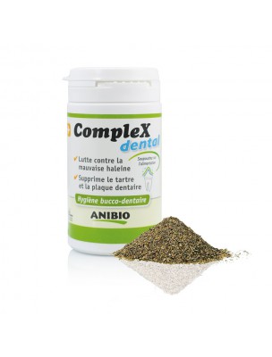 Image de CompleX Dental - Plaque dentaire, Tartre et Haleine des chiens et des chats 60 g - AniBio via Dental Croq' Veggie - PlaqueOff chats 60g - ProDen