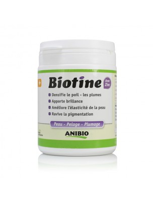 Image de Biotine avec Zinc - Peau et Poils pour chiens et chats 140 g - AniBio depuis Commandez les produits AniBio à l'herboristerie Louis