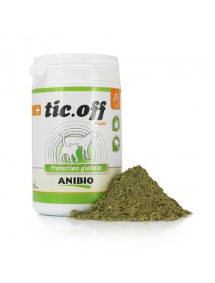 Image de Tic-off en poudre - Protection tiques et puces 140 g - AniBio depuis Achetez les produits AniBio à l'herboristerie Louis