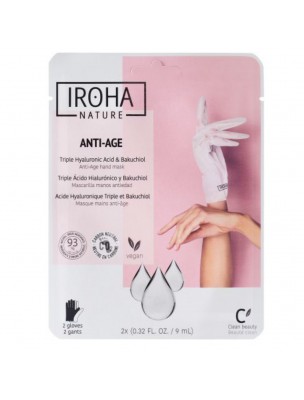 Image de Anti-Aging Hand Mask - Triple Hyaluronic Acid and Bakuchiol 2 Gloves - Iroha Nature depuis Buy the products Iroha Nature at the herbalist's shop Louis