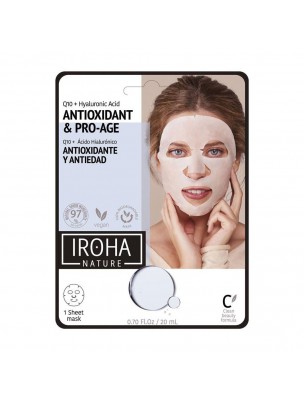 Image de Antioxidant and Pro-Aging Tissue Face Mask - Q10 and Hyaluronic Acid 1 treatment Iroha Nature depuis Buy the products Iroha Nature at the herbalist's shop Louis