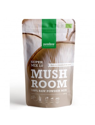 Image de Mushroom Mix Organic - Vitality Superfoods 200 g - Purasana depuis Range based on shiitake to stimulate the immune system