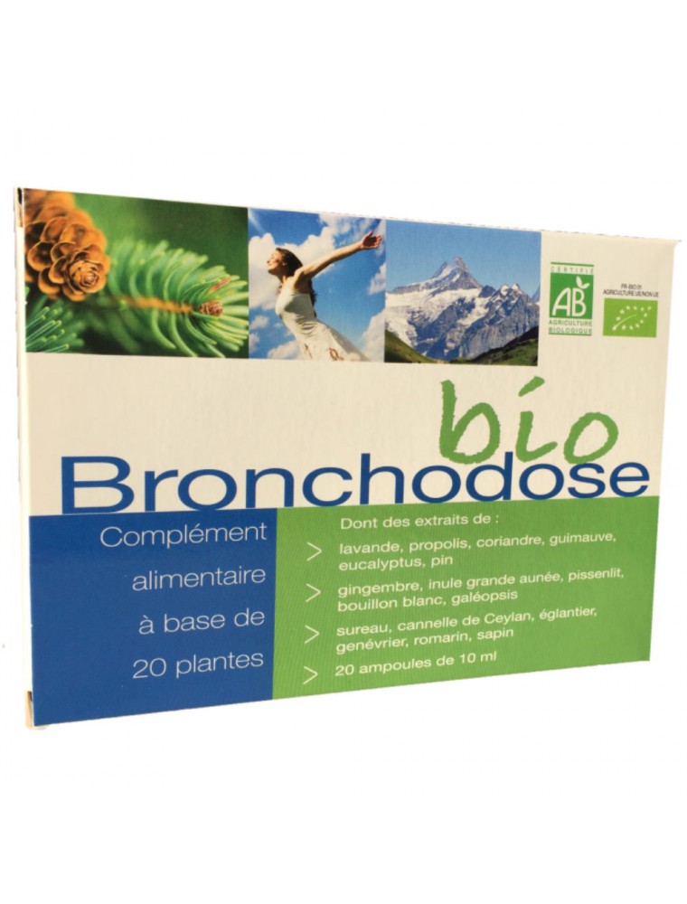 Image principale de la modale pour Bronchodose Bio - Voies Respiratoires 20 ampoules - Nutrition Concept