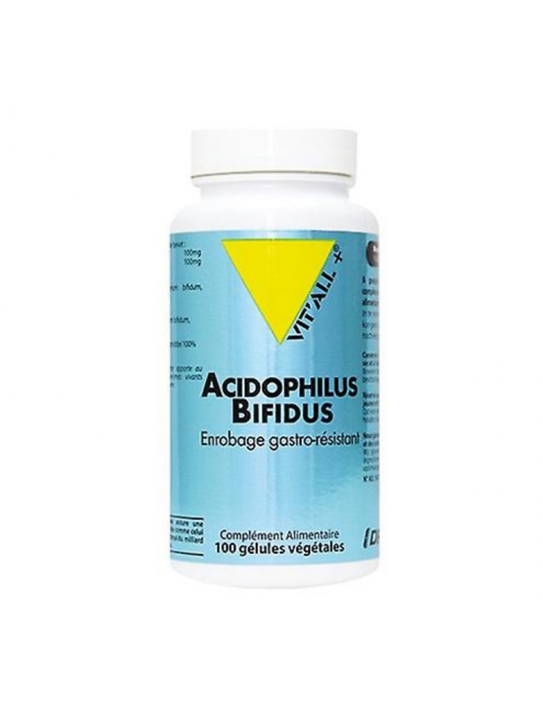 Image principale de la modale pour Acidophilus Bifidus - Probiotiques 100 Gélules Végétales - Vit'all+