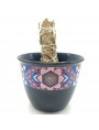 Image de Ceramic Fumigation Bowl - Fleur de Vie 13 x 10 cm via Buy California White Sage and Sweetgrass - Fumigation - Fagot