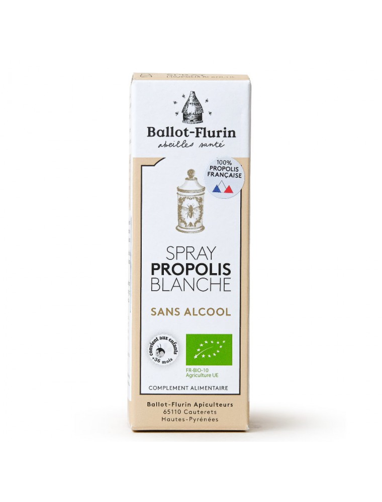 Image principale de la modale pour Spray Propolis Blanche 100% - Immunité Sans alcool - Ballot-Flurin