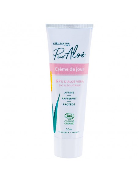 Image principale de Crème Visage de jour à l'Aloe vera Bio - Raffermissante et Protectrice 50 ml - Puraloe