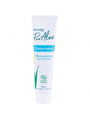 Image de Crème Mains à l'Aloe vera Bio - Hydratante et Protectrice 100 ml - Puraloe via Baume Nourissant mains et pieds Bio - 50g - Abiessence