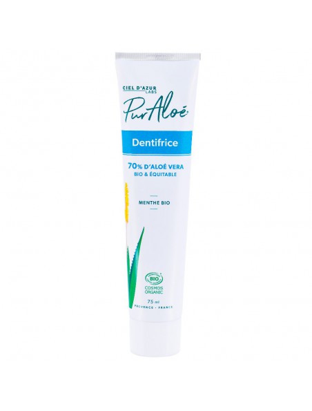 Achetez Dentifrice à l'Aloe vera Vivant Bio - Gencives revitalisées 75 ml - Puraloe à l'herboristerie Louis Image principale de Dentifrice à l'Aloe vera Vivant Bio - Gencives revitalisées 75 ml - Puraloe