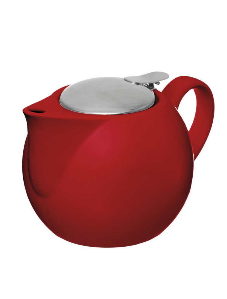 Image principale de la modale pour Théière Boule Rouge en Faïence 500 ml avec son filtre
