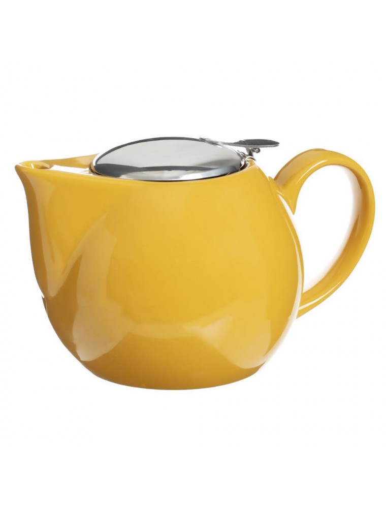 Image principale de la modale pour Théière Boule Jaune en Faïence 500 ml avec son filtre
