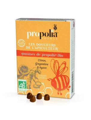 Image de Propolis Bio - Gommes Citron, Gingembre et Agave 45 g - Propolia depuis Résultats de recherche pour "Extrait de Prop"