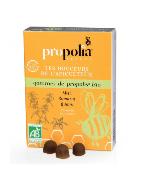 Image principale de Propolis Bio - Gommes Miel, Romarin et Anis 45 g - Propolia