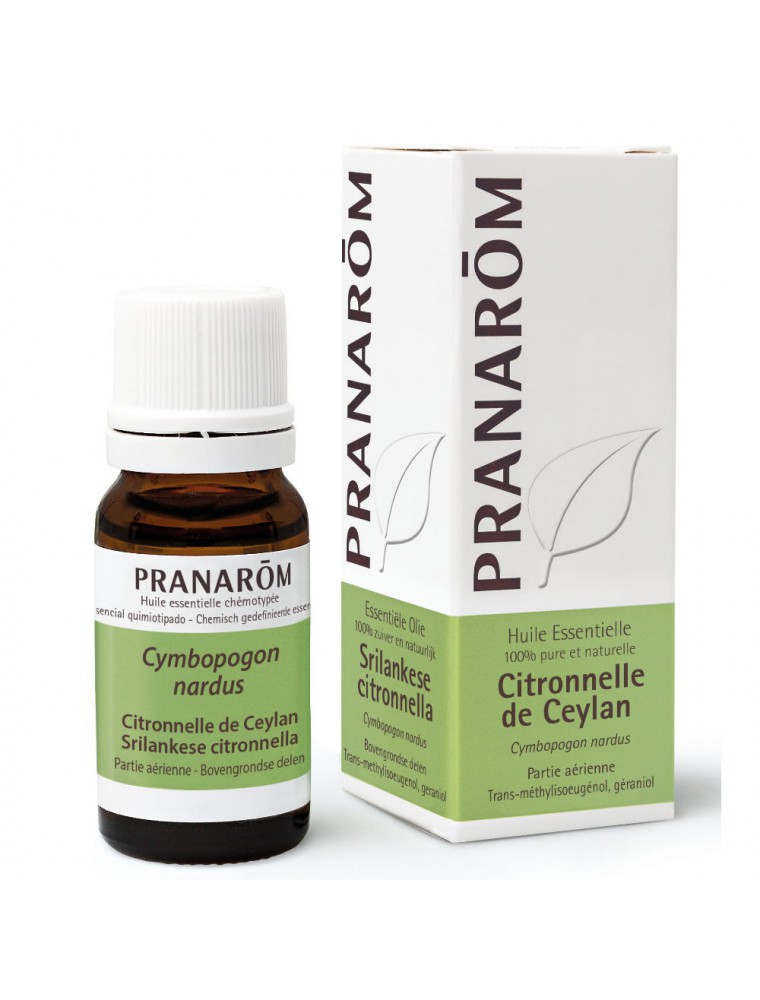 Image principale de la modale pour Citronnelle de Ceylan - Huile essentielle Cymbopogon nardus 10 ml - Pranarôm