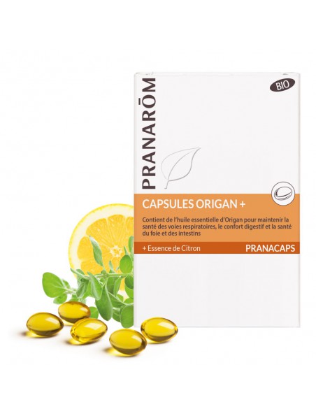 Origan + Essence de citron Bio Pranacaps - Résistance 30 capsules d'huile essentielle - Pranarôm