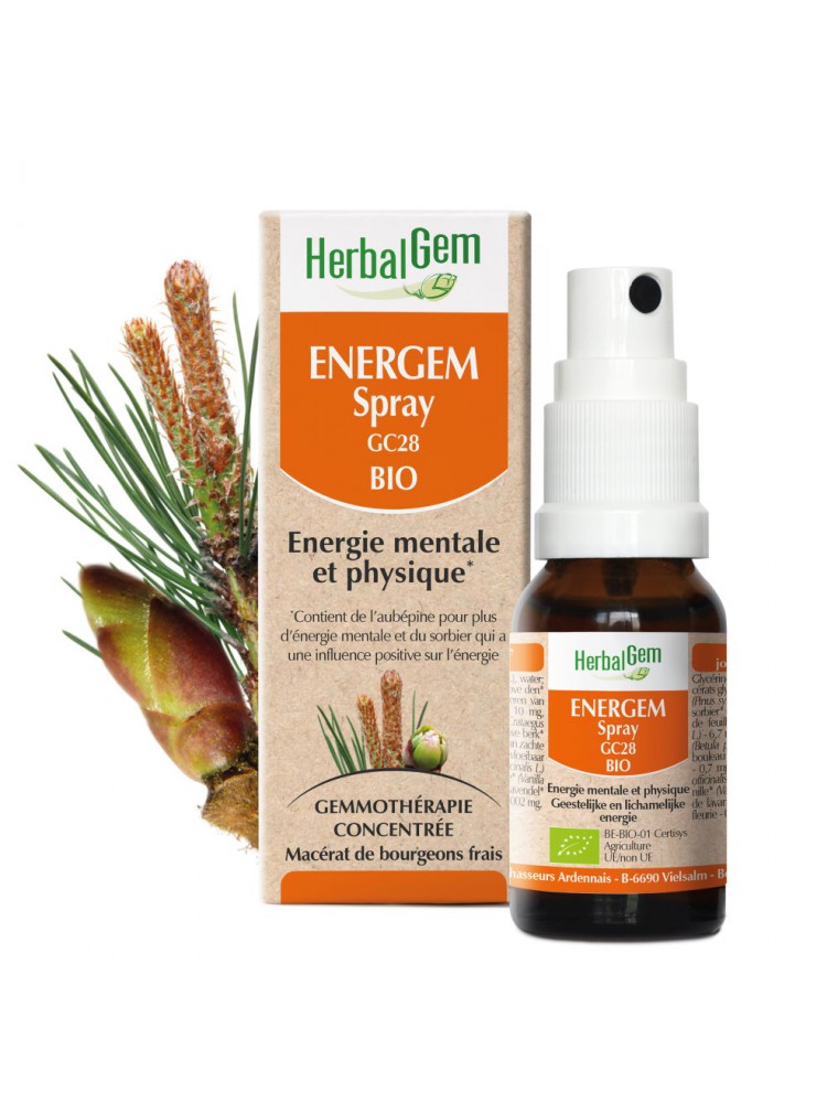 Image principale de la modale pour EnerGEM GC28 Bio Spray - Energie mentale et physique 15 ml - Herbalgem