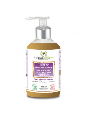 Image de Bio 5 - Shampooing Soin volumateur Anti-chute 300 ml - Sciencequilibre depuis Produits naturels pour vos cheveux - Herboristerie en ligne
