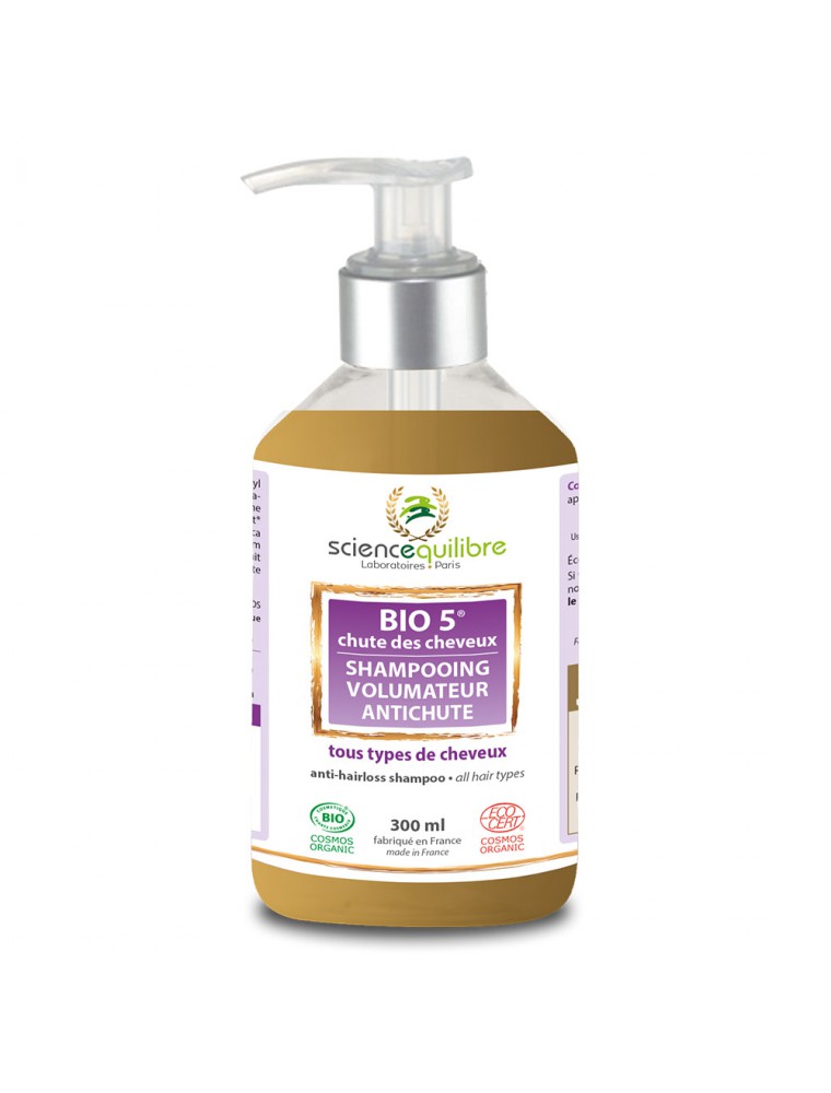 Image principale de la modale pour Bio 5 - Shampooing Soin volumateur Anti-chute 300 ml - Sciencequilibre
