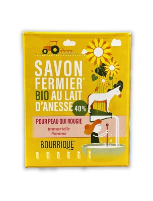 Image de Savon Immortelle et Pépins de Pomme au lait d'ânesse Bio - Peaux Matures 100g - Paysane via Acheter Savon Bourrache au lait d'ânesse Bio - Peaux sèches 100g -