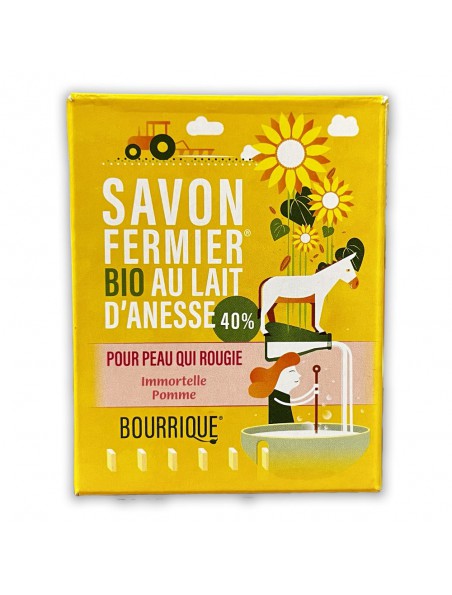 Savon Immortelle et Pépins de Pomme au lait d'ânesse Bio - Peaux Matures 100g - Paysane Savon Immortelle et Pépins de Pomme au lait d'ânesse Bio - Peaux Matures 100g - Paysane