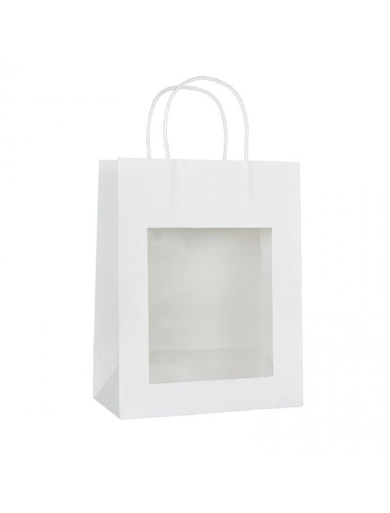 Image principale de la modale pour Sac Vitrine Kraft Blanc - Grand modèle - Emballages Cadeaux