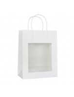 Image de Sac Vitrine Kraft Blanc - Grand modèle - Emballages Cadeaux depuis Emballages cadeaux pour sublimer vos cadeaux - Vente en ligne