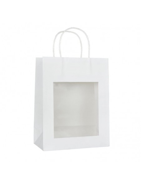 Image principale de Sac Vitrine Kraft Blanc - Grand modèle - Emballages Cadeaux