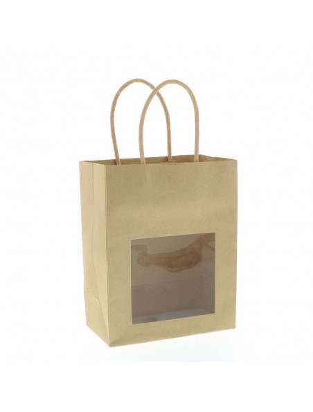 Image principale de Sac Vitrine Kraft Brun - Petit modèle - Emballages Cadeaux