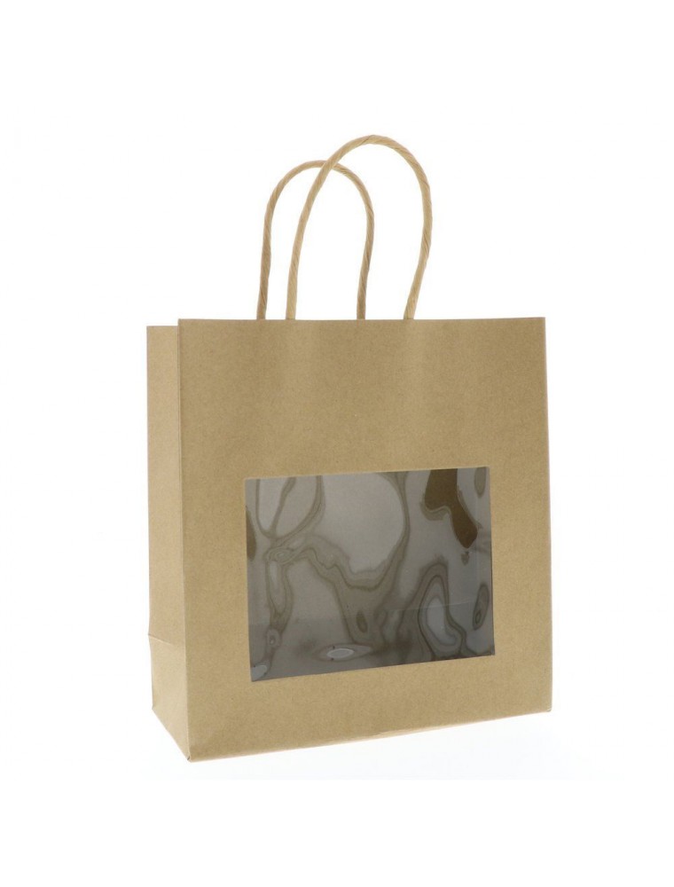 Image principale de la modale pour Sac Vitrine Kraft Brun - Moyen modèle - Emballages Cadeaux