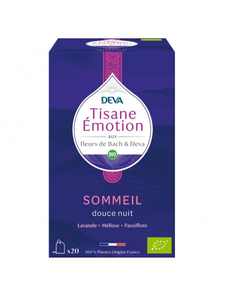 Achetez Sommeil Bio - Tisane Emotion 20 sachets - Deva à l'herboristerie Louis Image principale de Sommeil Bio - Tisane Emotion 20 sachets - Deva