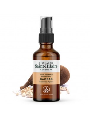 Image de Baobab Bio - Huile végétale 50 ml - De Saint-Hilaire depuis Commandez les produits De Saint-Hilaire à l'herboristerie Louis