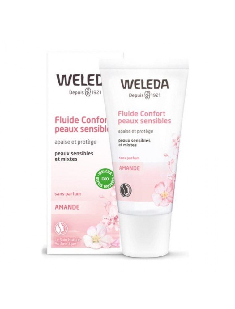 Image principale de la modale pour Fluide Confort Absolu à l'Amande douce - Peaux sensibles mixtes 30 ml - Weleda