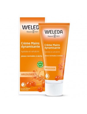 Image de Crème mains dynamisante à l'Argousier - Protège et hydrate la peau 50 ml - Weleda via Argousier Bio - Huile végétale Hippophae rhamnoides 30 ml -
